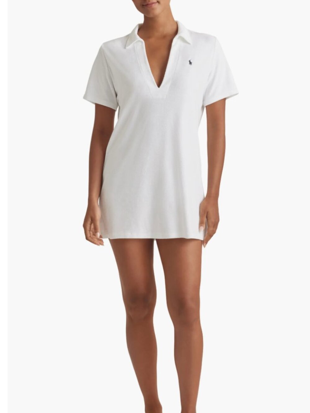 Polo by Ralph Lauren White Short-Sleeve V-Neck Terry Tunic